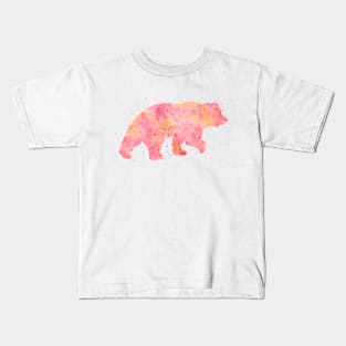 Pink Bear Watercolor Painting 2 Kids T-Shirt